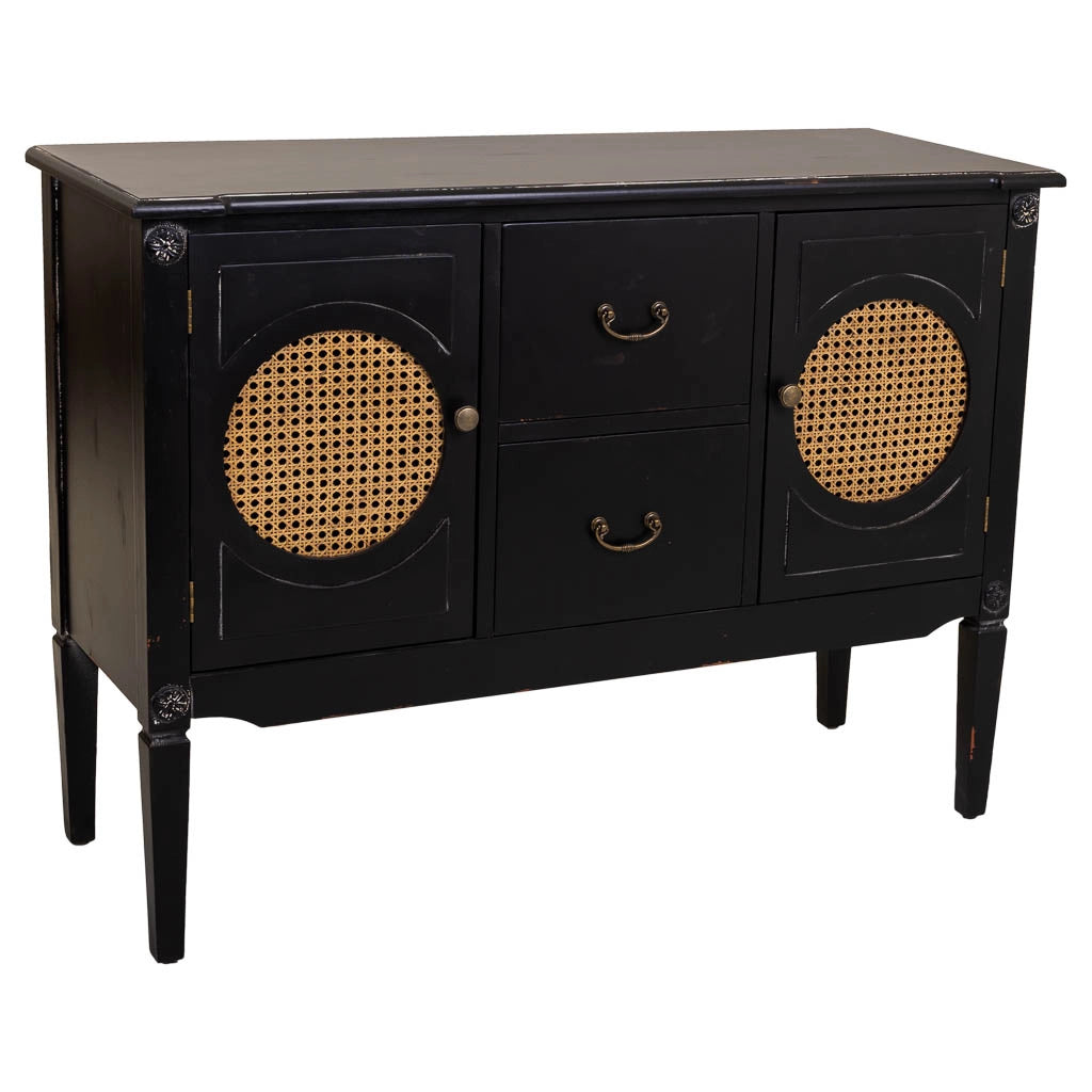 Credenza in legno nero 106x40x78h