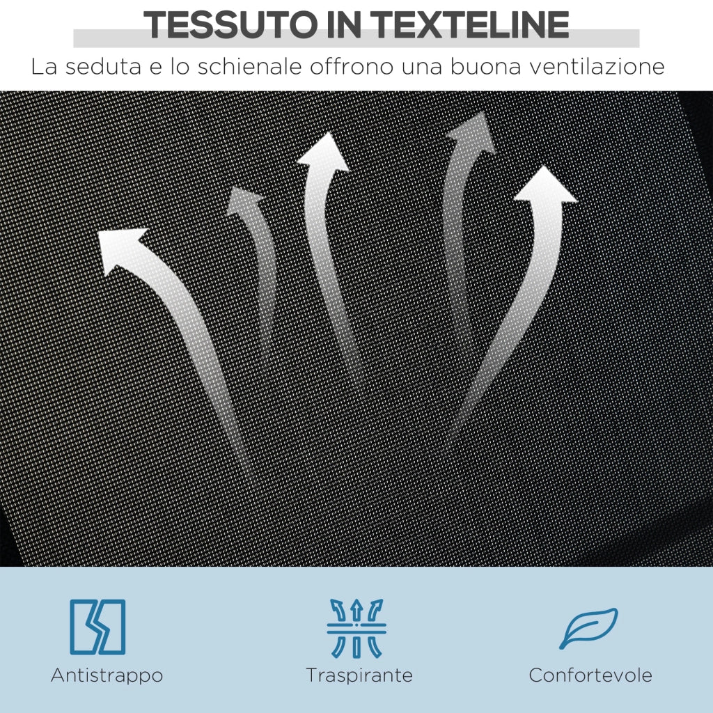 Dondolo da Giardino 3 Posti con Tettuccio Regolabile ¨C Zephmum ¨C 171x108x154 cm Nero Poliestere