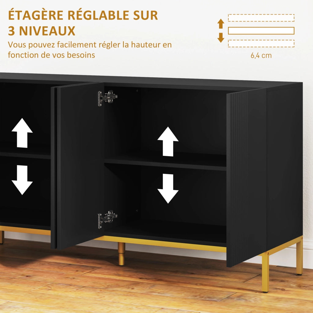 Credenza design moderno ¨C zephmum ¨C nero legno metallo dorato