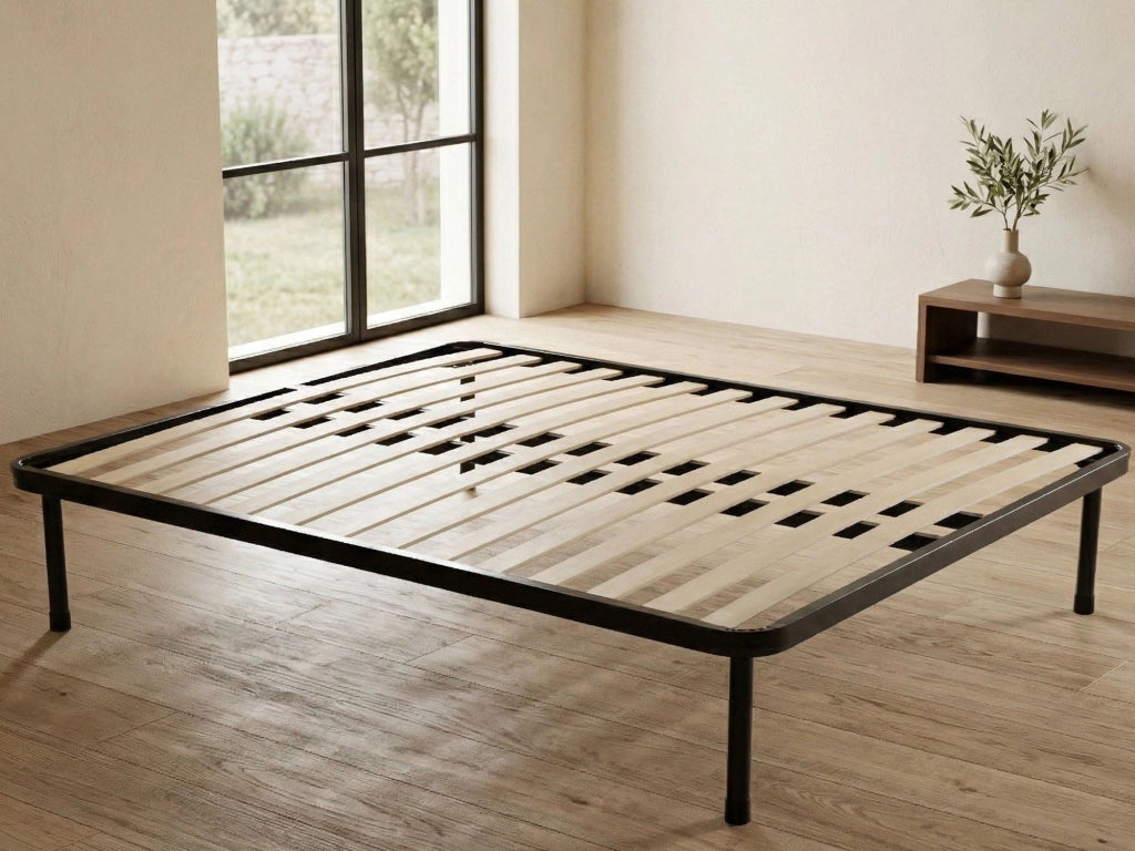 Rete letto matrimoniale Pesci, Rete ortopedica a doghe, 100% Made in Italy, Cm 160x190h30, Antracite