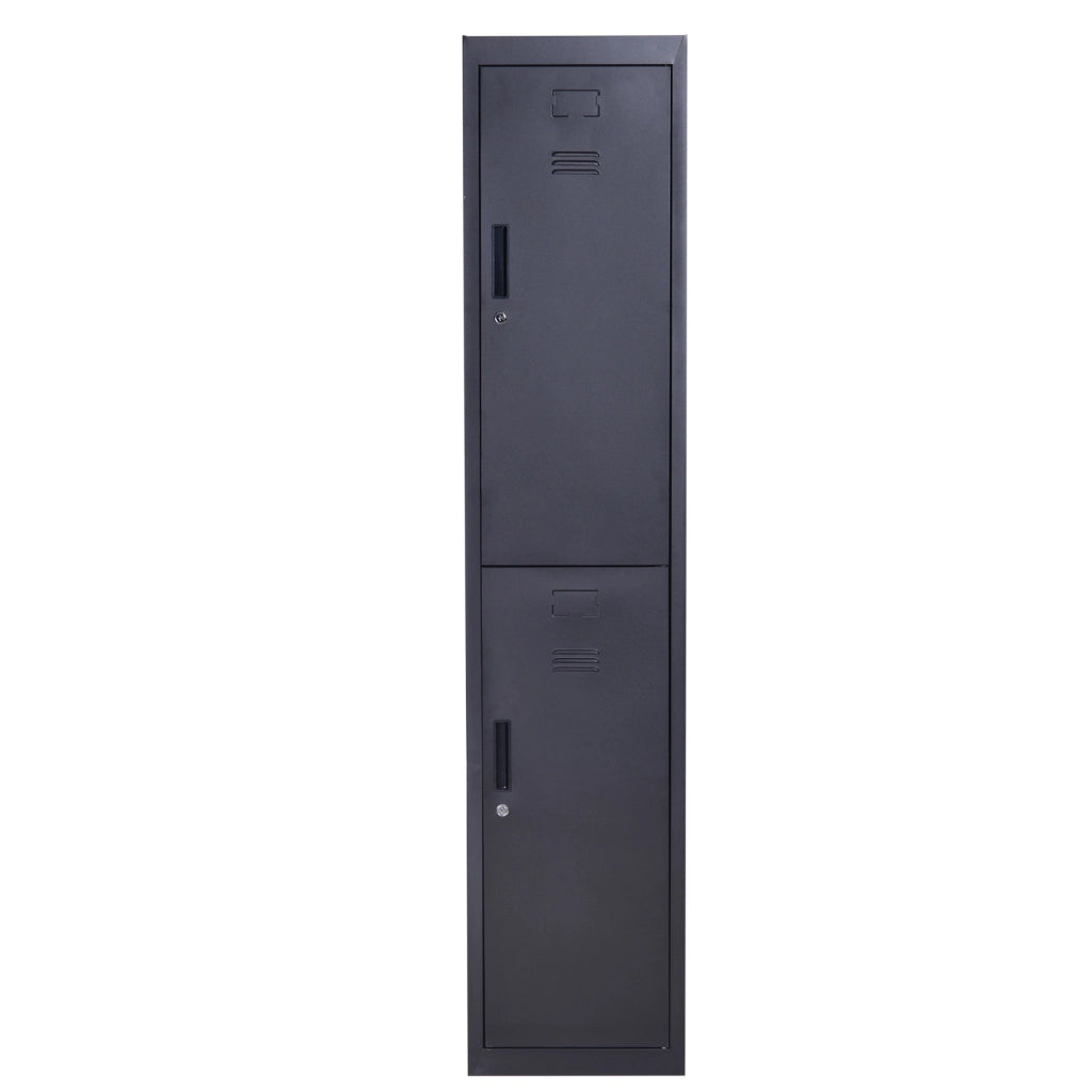 Armadio metallico a 4 ripiani con 2 ante ¨C zephmum ¨C 38x46x180cm, nero