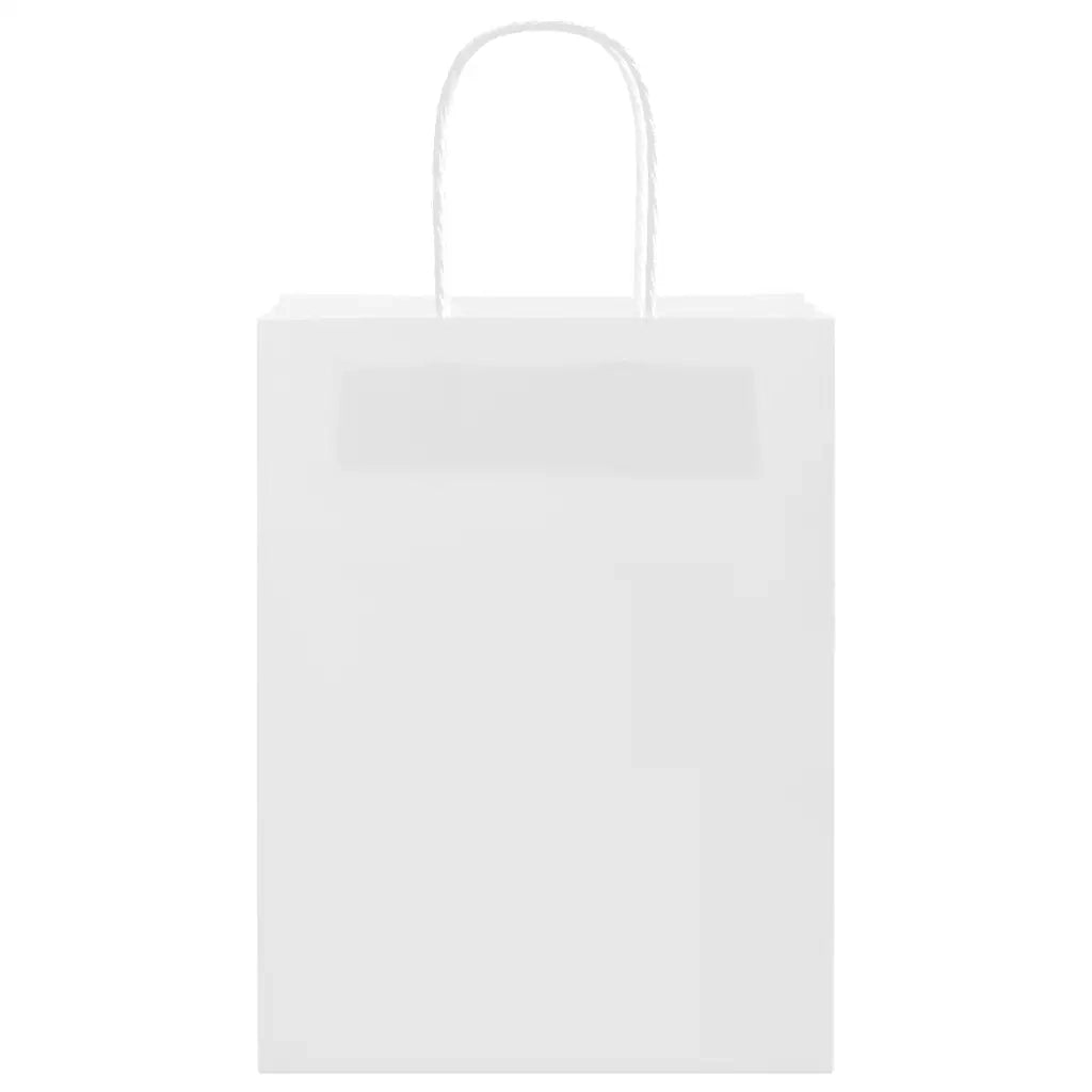 Sacchetti di Carta 50 pz con Manici Bianchi 21x11x28 cm