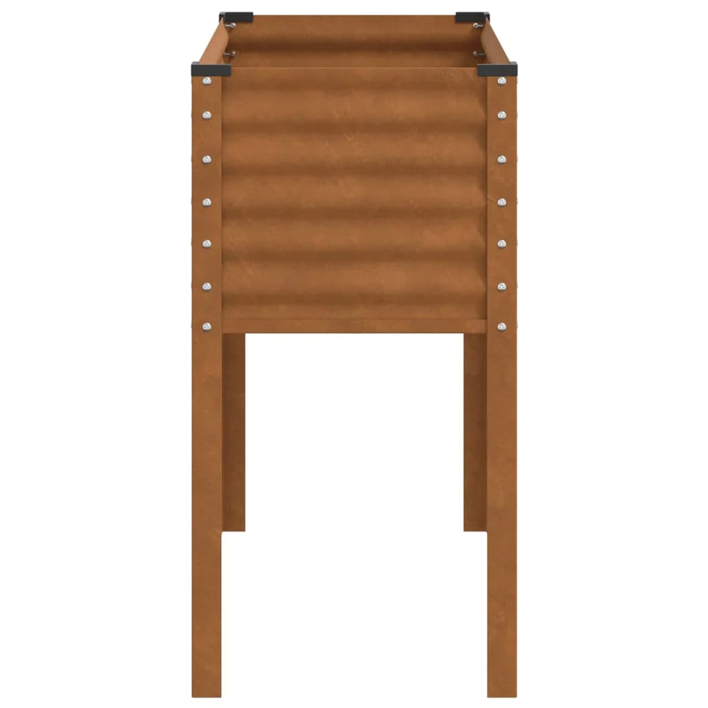 Fioriera rialzata per piante fiori terrazza giardino 100 x 41 x 90 cm acciaio resistente alle intemperie marrone 02_0037276