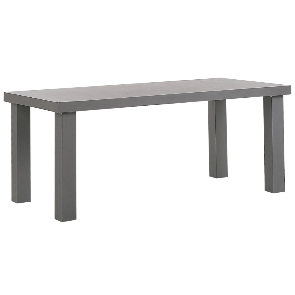 Set da pranzo da giardino Tavolo rettangolare in cemento grigio 2 panche 2 sgabelli 6 posti resistente all'acqua