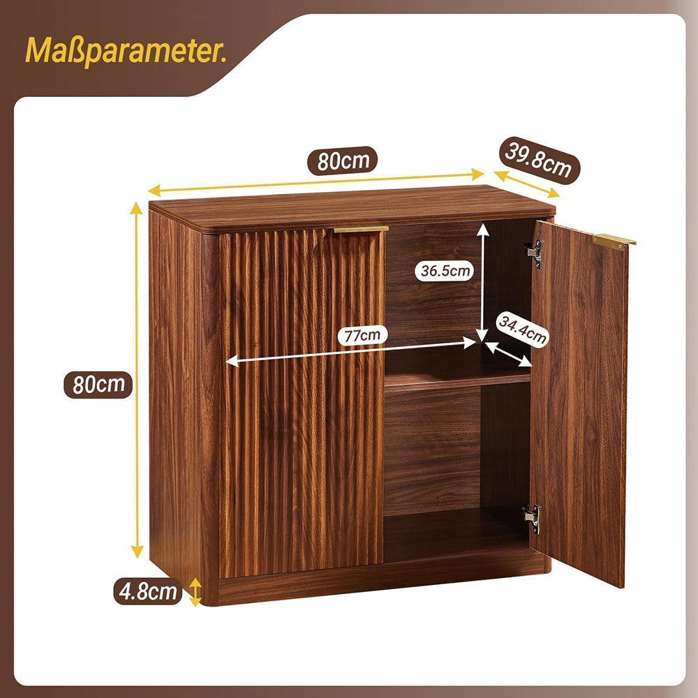 Buffet moderno - Xylo - 120x40x76 cm - Marrone - Pannelli incassati e ripiani regolabili