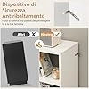 Scaffale a 6 Cubi, Libreria Aperta in Legno con Gambe Metalliche, Ripiani Regolabili in 5 Posizioni, Dispositivo Antiribaltamento, Scaffale per Casa e Ufficio, 120 x 35 x 79,5 cm (Bianco)