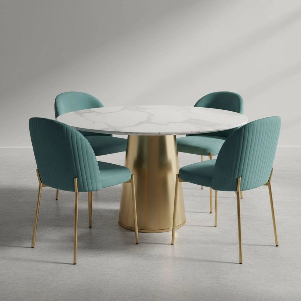 Sedia in Velluto con Gambe Oro Chiara Sedie in Metallo Dorato Poltroncina con Seduta Im 2 SEDIE CHIARA VERDE ACQUA / ORO