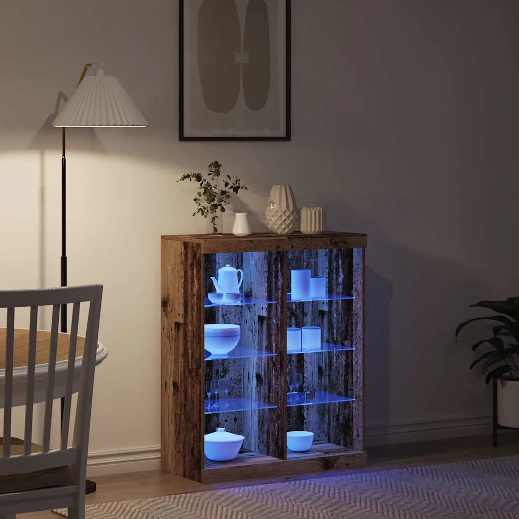 Credenza | Madia LED Legno antico 81 x 37 x 100 cm Legno ingegnerizzato