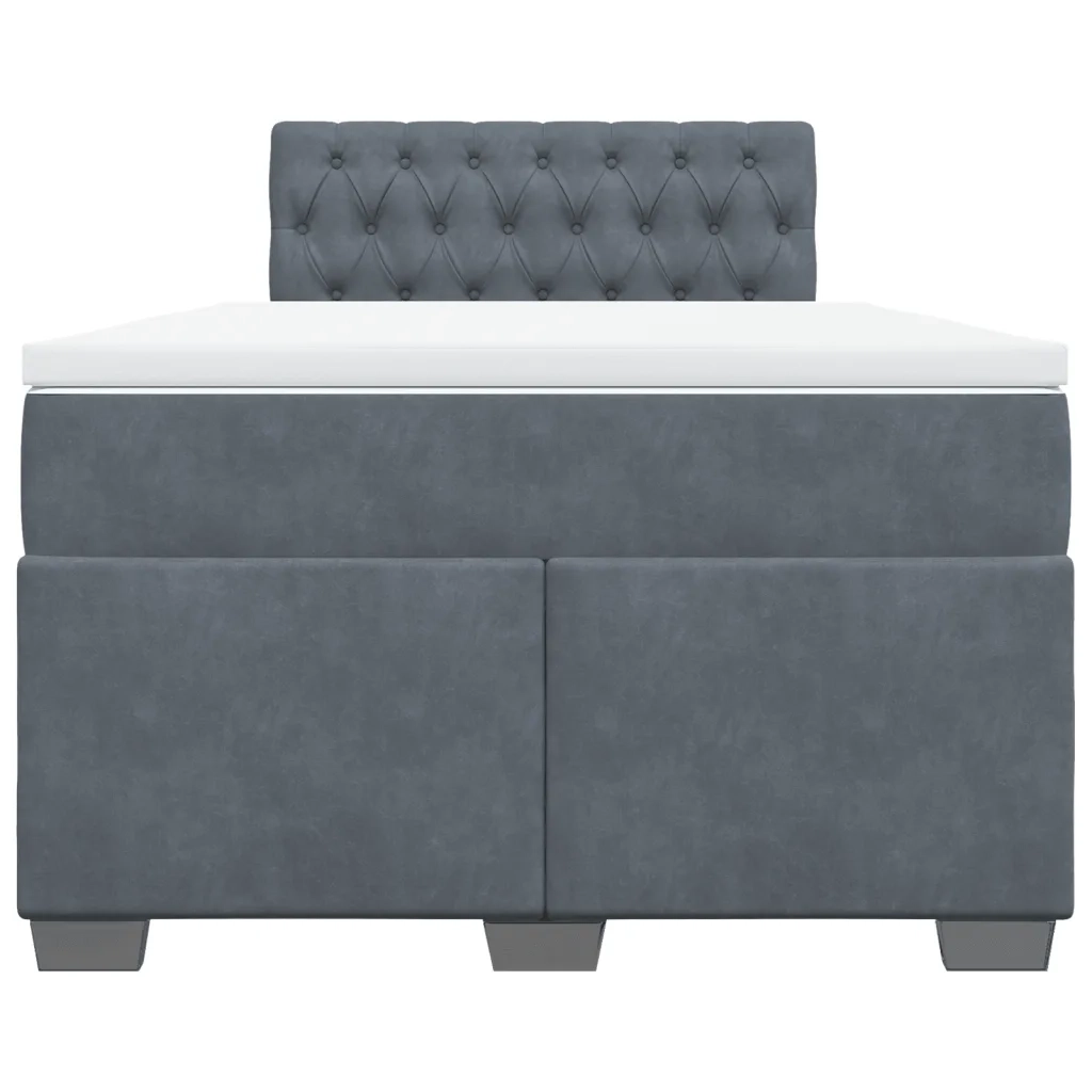 Giroletto a Molle con Materasso Grigio Scuro 120x190 cm Velluto 3286265