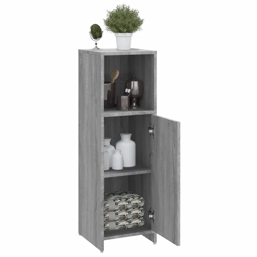 Armadietto Bagno | Armadio da bagno Grigio Sonoma 30x30x95 cm in Legno Multistrato