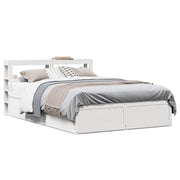 vidaXL Giroletto con Testiera Bianco 140x190 cm in Legno Massello Pino
