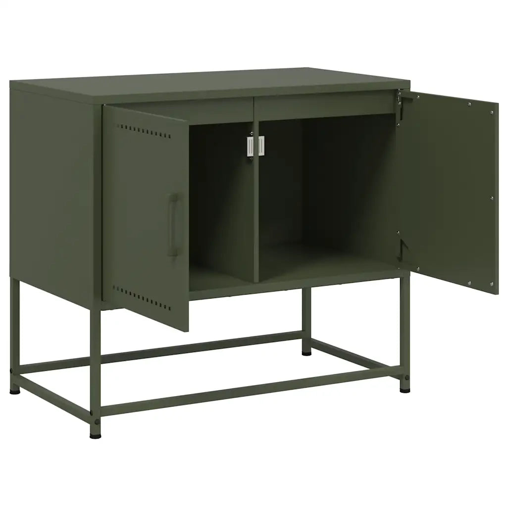Mobile TV Verde Oliva 68,5x39x60,5 cm in Acciaio