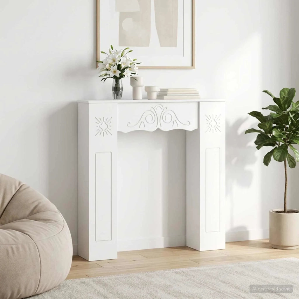 Cornice per camino Bianco 102 x 20 x 102 cm 8006633