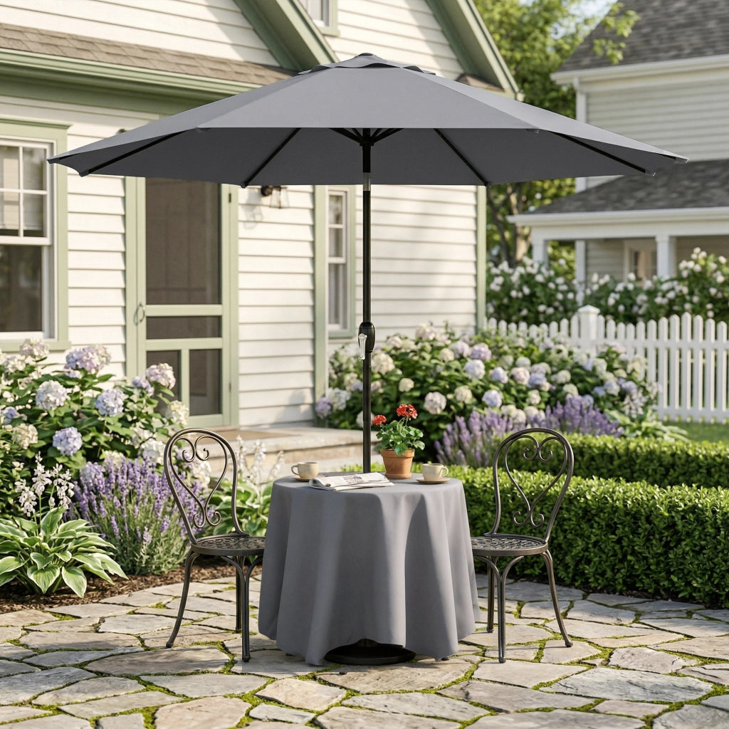 Ombrellone da giardino 2m inclinabile ¨C zephmum ¨C grigio scuro alluminio 180g/m2