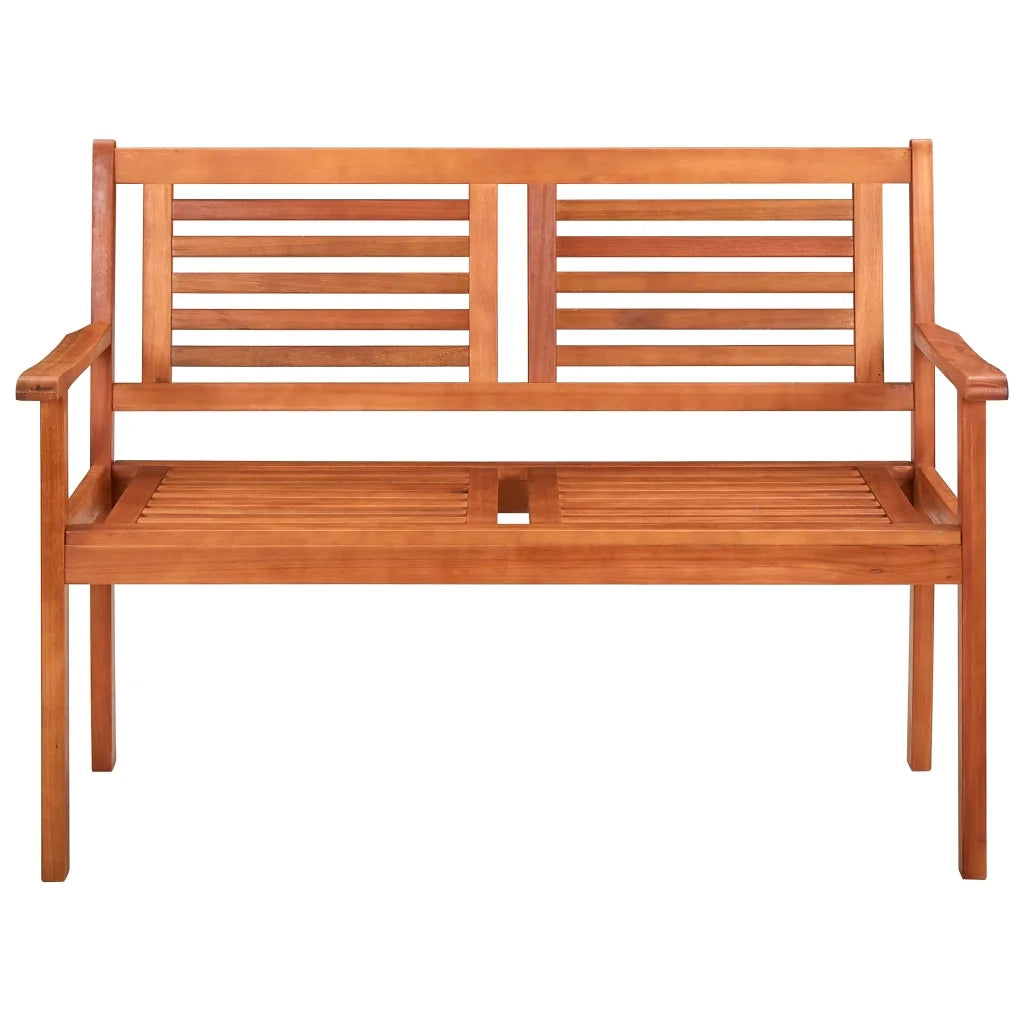Panchina da Giardino e Cuscino 2 Posti 120cm Eucalipto Massello 3060984
