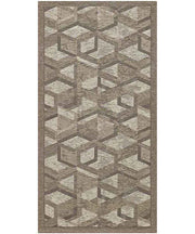 Tappeto HYPNOTIC marrone fango cm.55x190 moderno geometrico multiuso lavabile antiscivolo