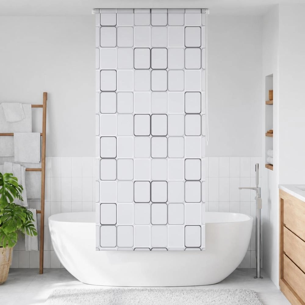 Shower Roller Blind 120x240 Cm Square Pattern