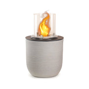 Camino a bioetanolo Agazzano, Caminetto ecologico, Focolare senza fumo, Riscaldatore ad etanolo, Made in Italy, 35x35 h55 cm, Grigio chiaro