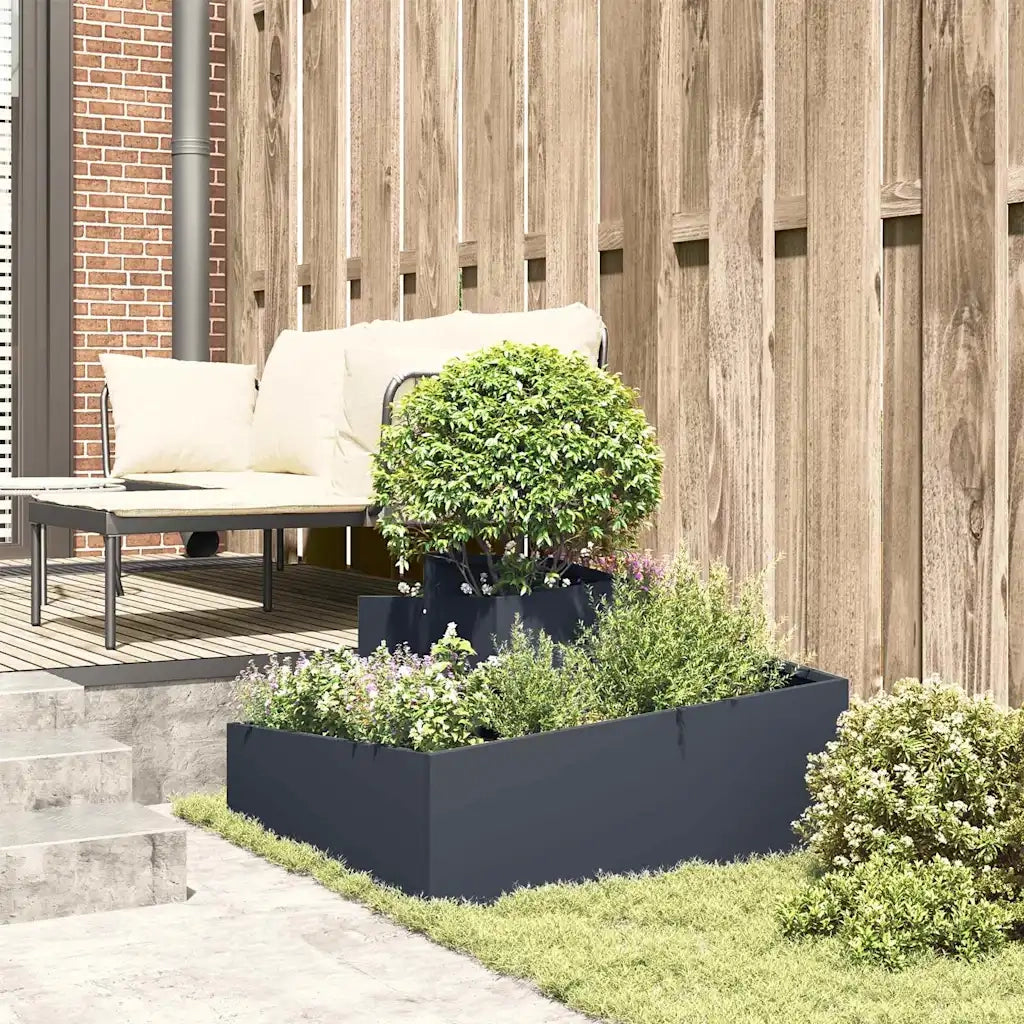 Fioriere | Cassetta per fiori | Vaso da giardino Antracite 80 x 80 x 50 cm