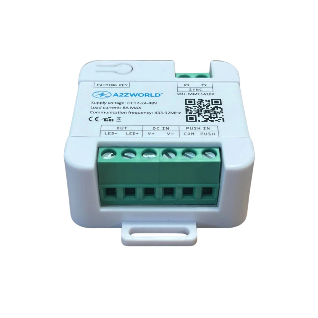 LED Dimmer Con Pulsante e RF 433MHz Via Radio, Regolatore di Intensità 12V 24V 48V 8A, Controllo Wireless, IP20