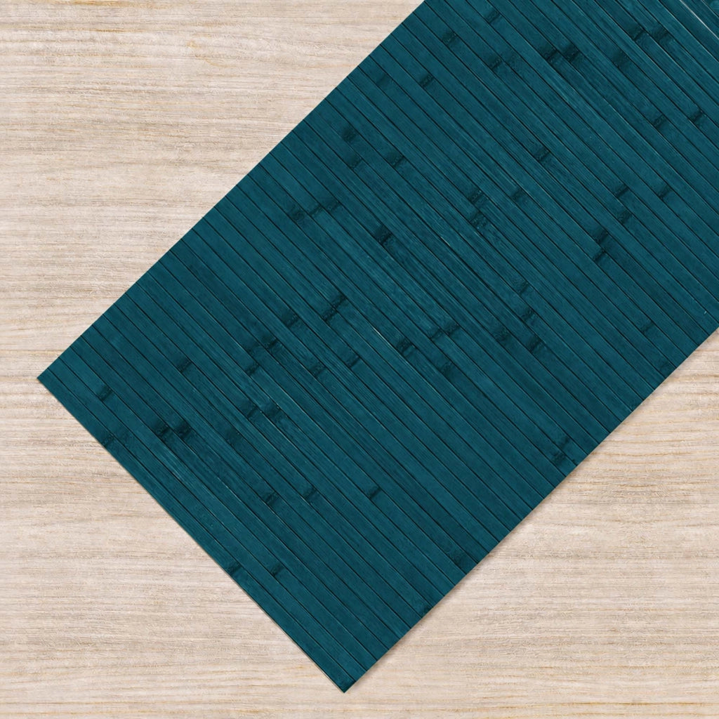 Tappeto Passatoia In Vero Bamboo Tappeto Cucina Ingresso In Legno Antiscivolo Aderente Lavabile E Antimacchia Tagliabile  Ottanio - 50x400 cm