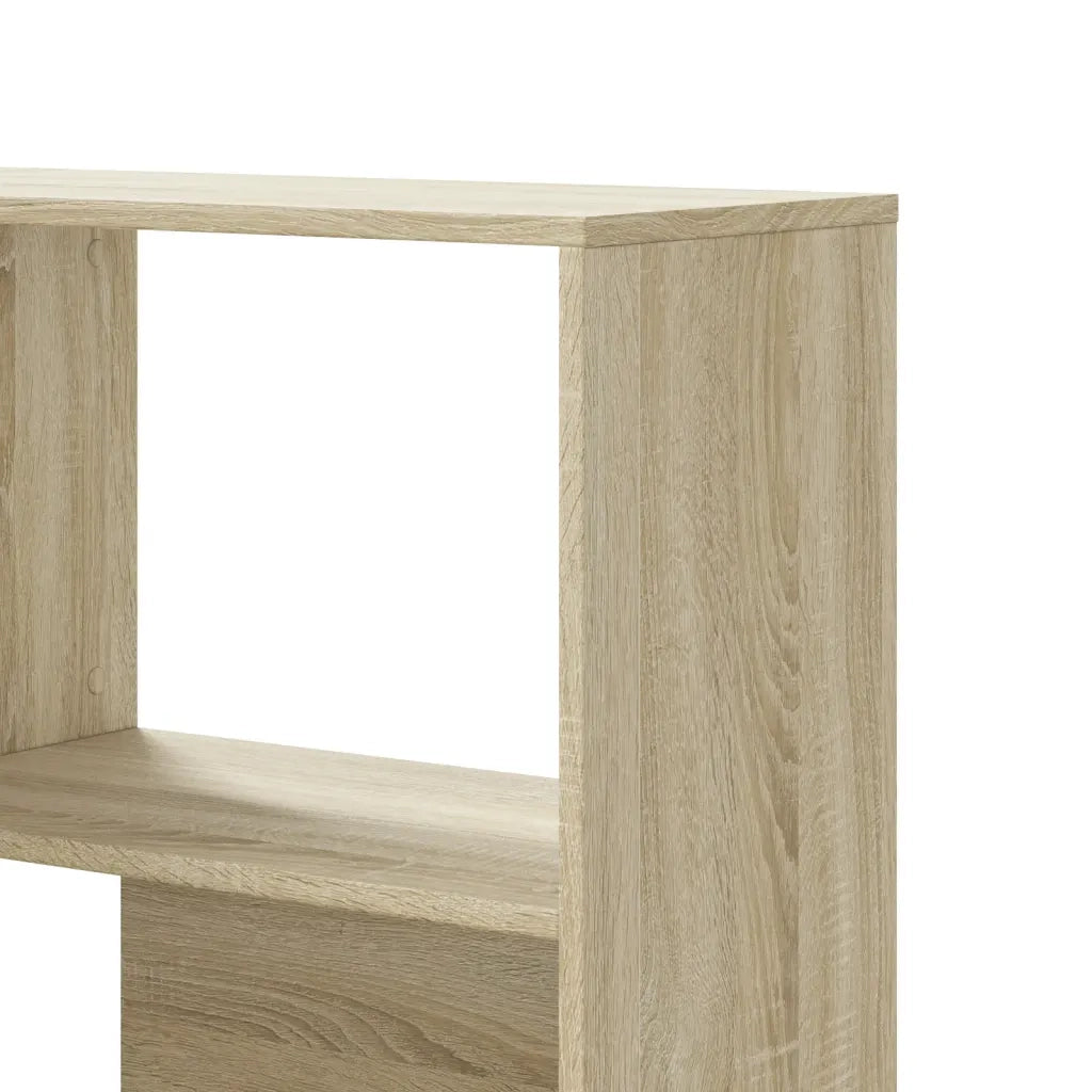Libreria Angolare 4 Ripiani-Scaffale per Libri-Mobile di Stoccaggio Rovere Sonoma 85x85x140cm Truciolato