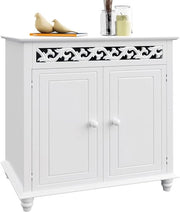 Credenza con 2 Porte - 76x65x35 cm - Stile Rurale - Legno Massello - Credenza Multifunzionale per Salotto, Cucina, Bagno e Camera