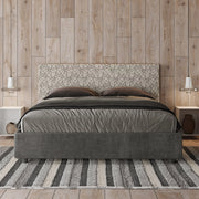 Letto matrimoniale senza rete imbottito 160x210 tessuto Era 2 grigio Arla