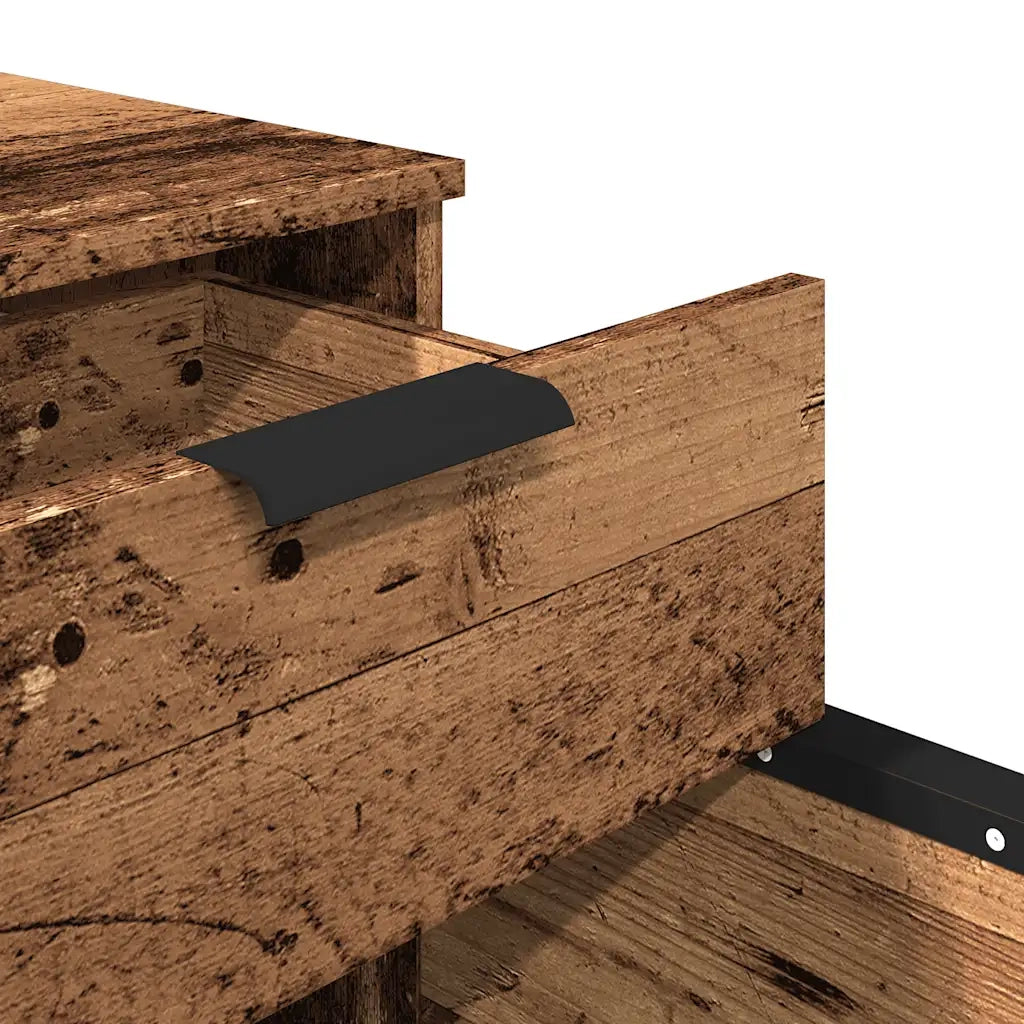 Schedario con Ruote Legno Antico 45x38x54 cm Legno Multistrato 856949