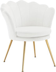 Poltrona Relax a Forma di Petalo, Poltrona Reclinabile per Camera da Letto, Salotto, con Gambe in Metallo, Portata 150 kg, Bianco