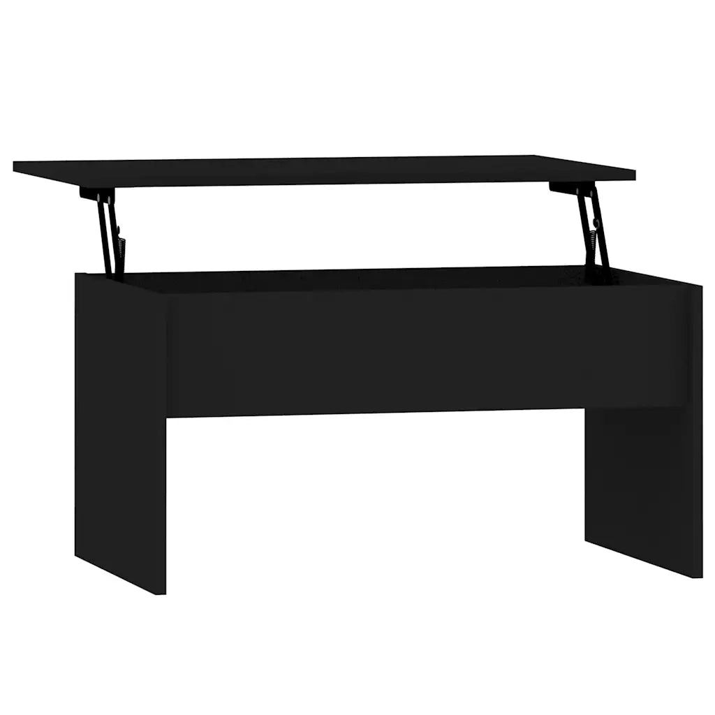 Tavolino da Salotto Nero 80x55,5x41,5 cm in Legno Multistrato 809639