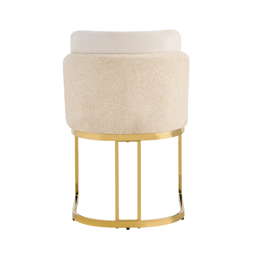 SEDIA da pranzo Set da 4 pezzi 61,5x53,5x86 cm Beige e Oro