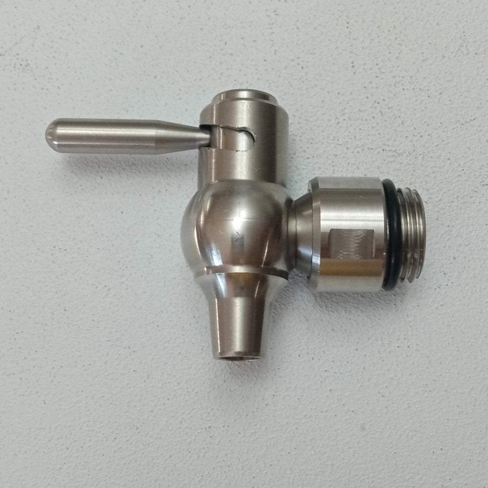 Rubinetto salvagoccia inox a leva per contenitore olio vino miele, diametro 1/2