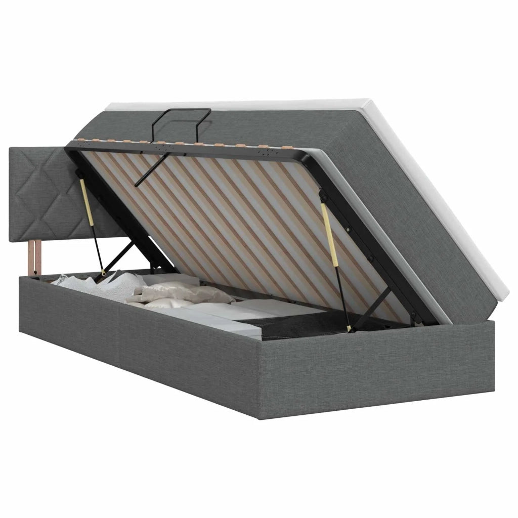 Letto con contenitore e materasso Grigio Scuro 90 x 190 cm 3458653