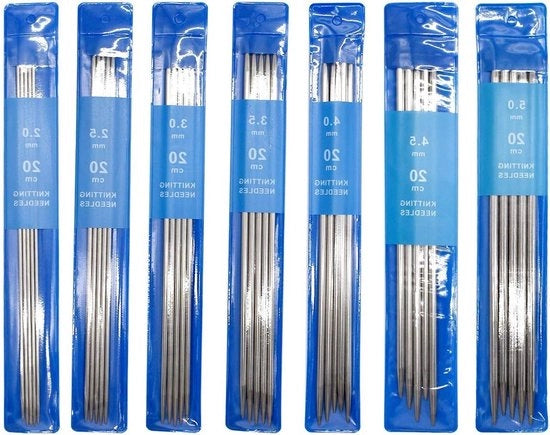 Set di aghi in acciaio inossidabile da cucito a doppia faccia - 35 pezzi - Manutenzione - Set di aghi (2mm 2.5mm 3.0mm 3.5mm 4mm 4.5mm 5mm)