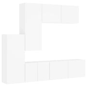 Mobile TV multimediale scaffale TV credenza mobile TV sala da pranzo soggiorno camera da letto 5 pezzi legno ingegnerizzato bianco 02_0029256