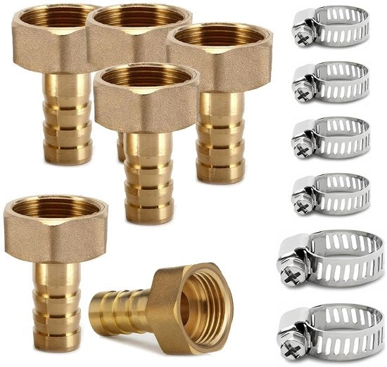Connettori per tubi di giardino in ottone - 6 pezzi