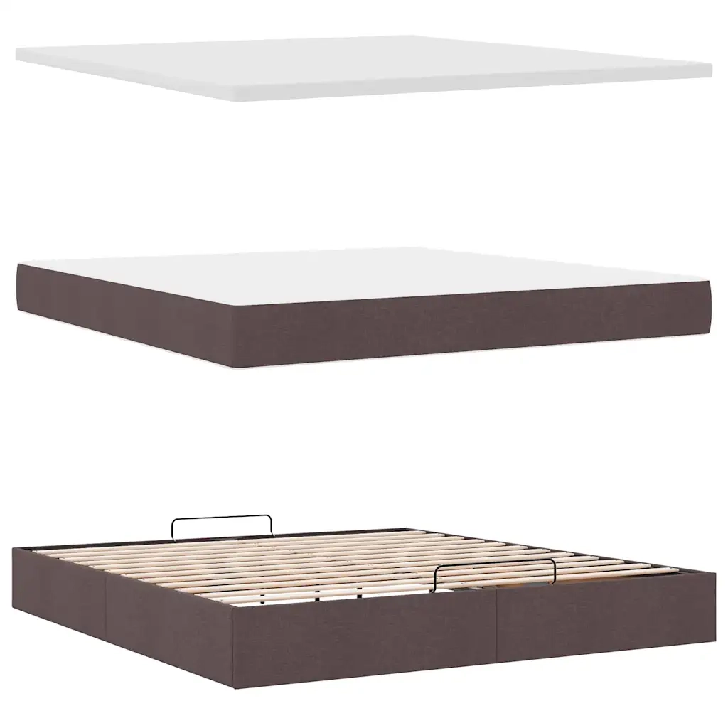 Struttura Letto Pouf con Materasso 160x200 cm in Tessuto 3311123
