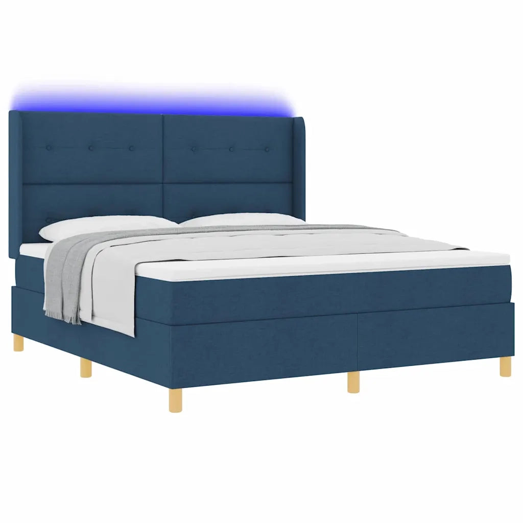 Letto a molle con strisce LED Blu 180 x 200 cm Tessuto 3343713