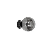 Applique 1 Luce Sharada In Acciaio Nero E Sfera In Vetro Fumè