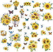 Decorazioni per la finestra e la parete Zonnebloem Thema Lente Zomer - 8 stili - 8 fogli - Decals per finestra, parete, porta e frigorifero - Ideali per la camera da letto, soggiorno e cucina.