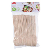 Set di 50 Cucchiai Naturali in Legno Monouso 16 cm Beige Alpina