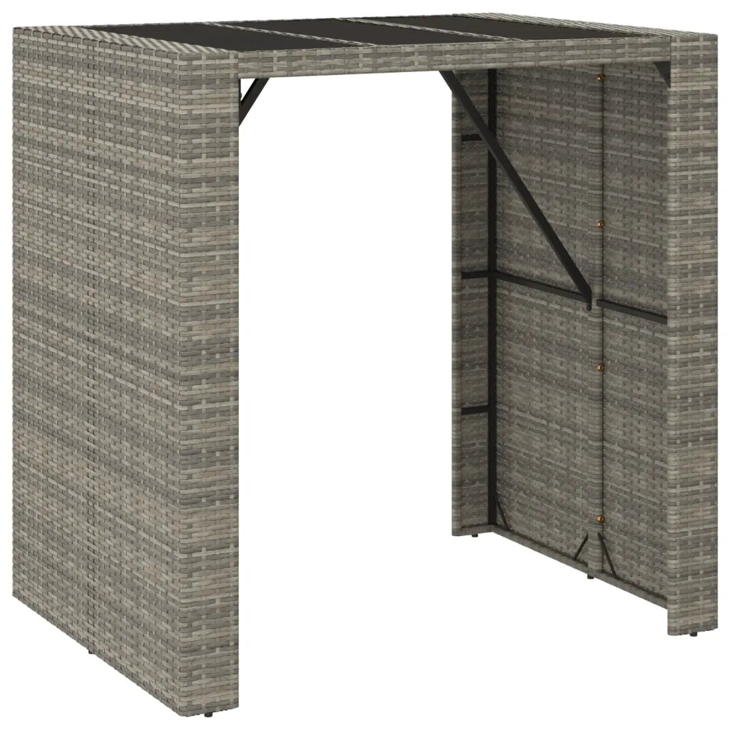 vidaXL Set Bar da Giardino 5 pz con Cuscini in Polyrattan Grigio