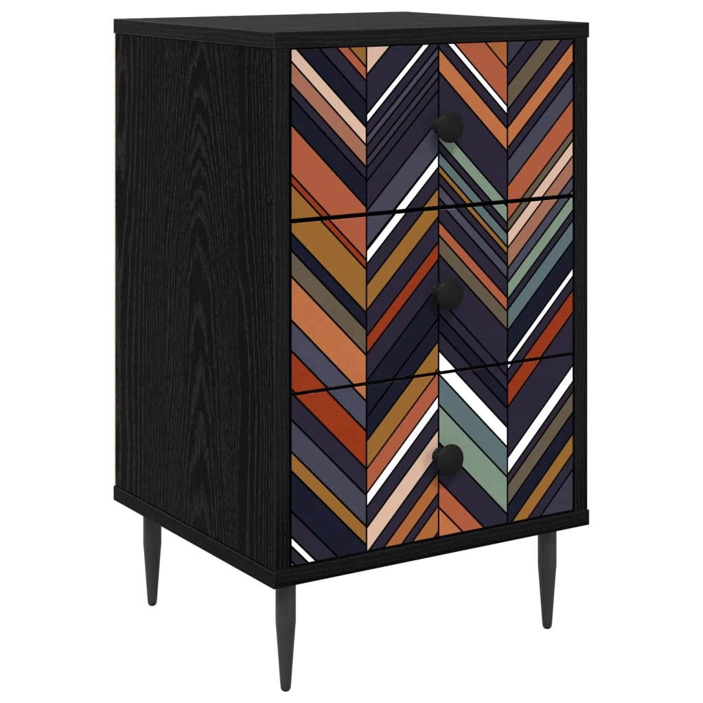 Armadio da Notte OMMEN Rovere Nero 36 x 33 x 61 cm 8007329