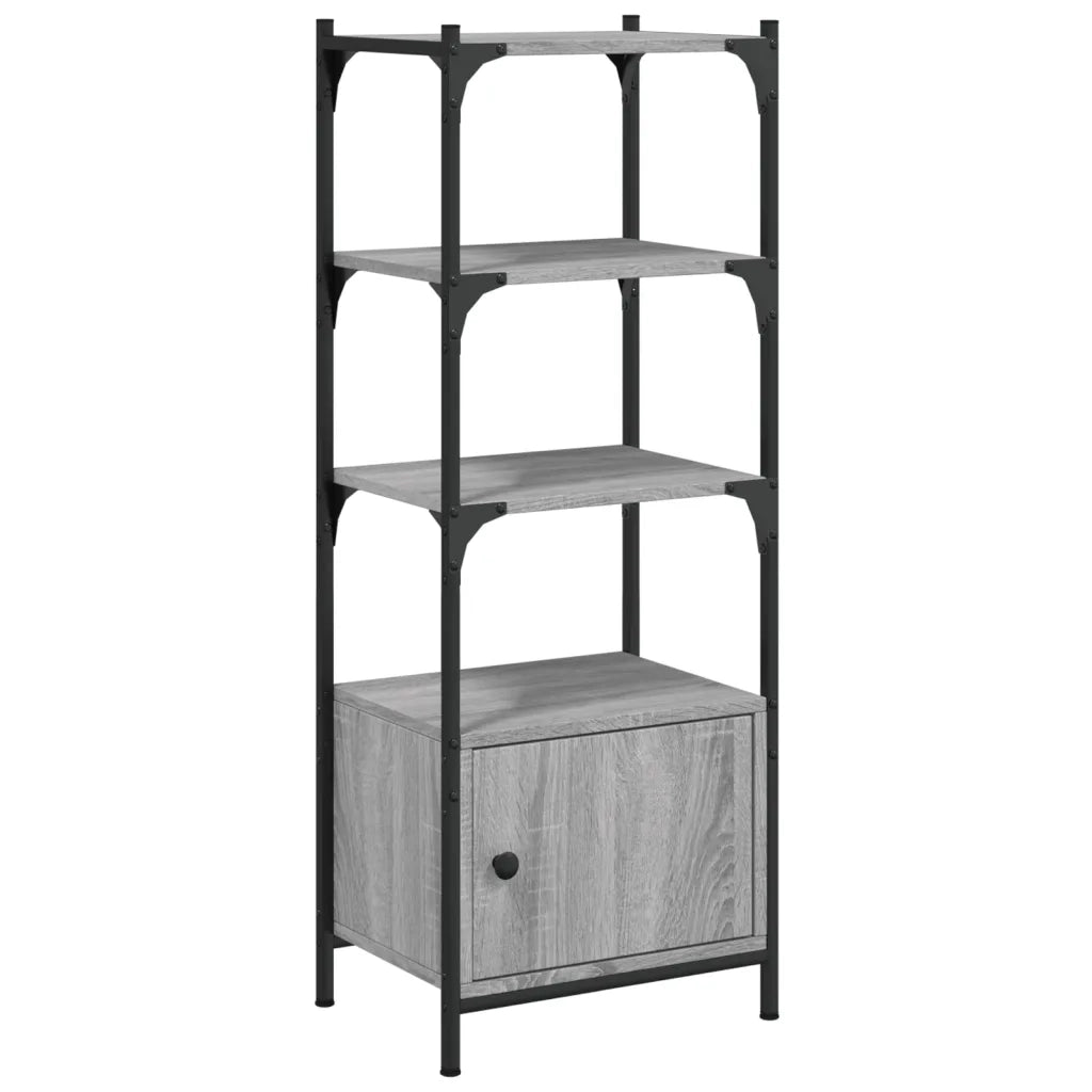 Libreria 3 Ripiani-Scaffale per Libri-Mobile di Stoccaggio Grigio Sonoma 41x30x109,5cm Legno Multistrato