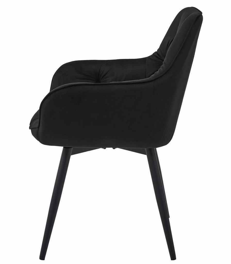 Sedia girevole in velluto VALORA LUKK360 - Nero x 2