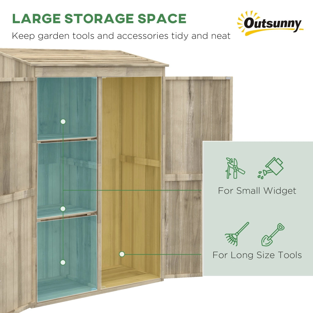 Casetta Box da Giardino 120x57x183 cm in Legno Naturale