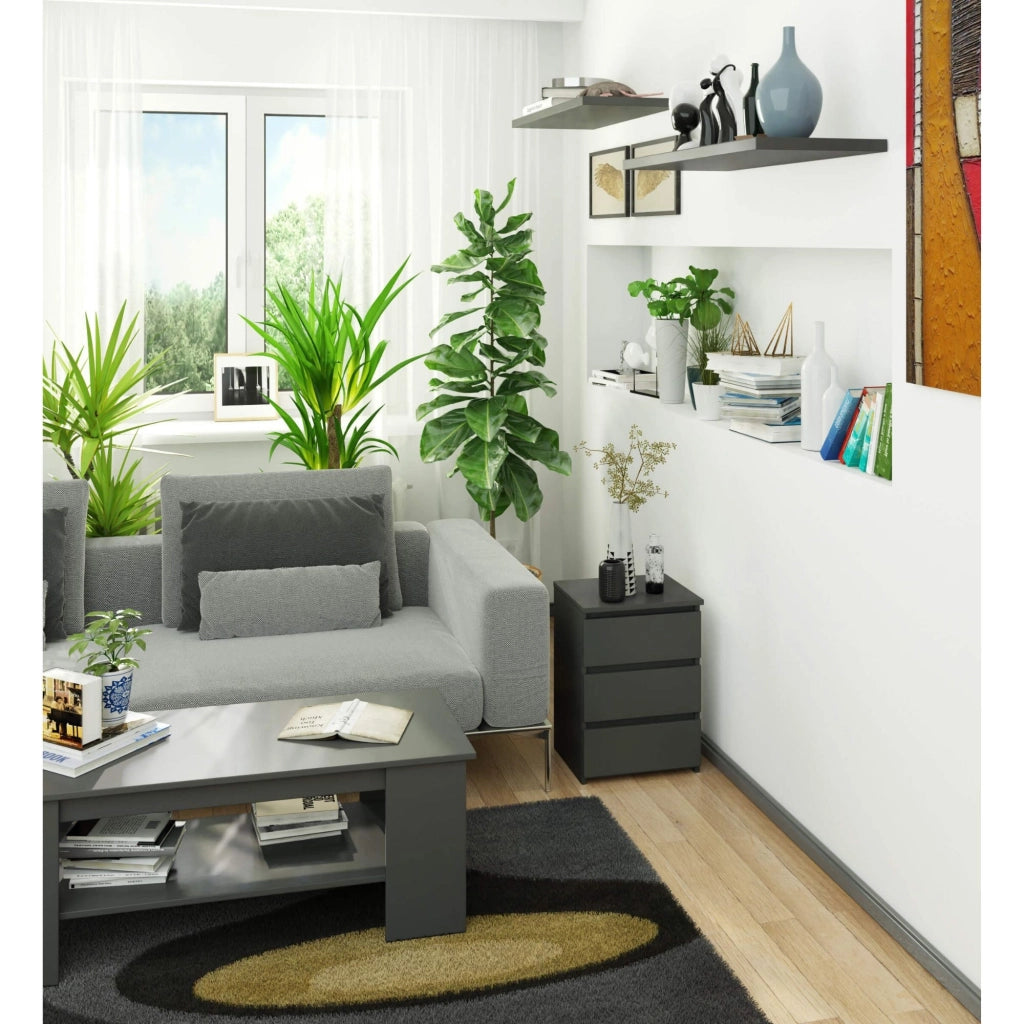 Comodino AKORD CL3 Grigia Grafite 40 cm 3 cassetti 40x35x57 cm