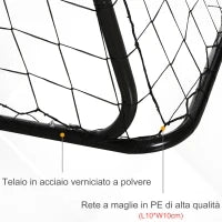 Porta da Calcio per Bambini e Adulti con Rete in PE, in Metallo e Oxford, Bianco e Nero, 240x88x171.5cm