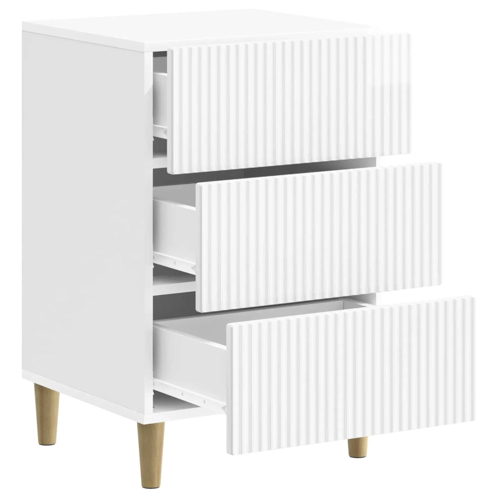 Armadio da Notte con cassetto Bianco Lucido 43 x 41 x 66,5 cm 894559